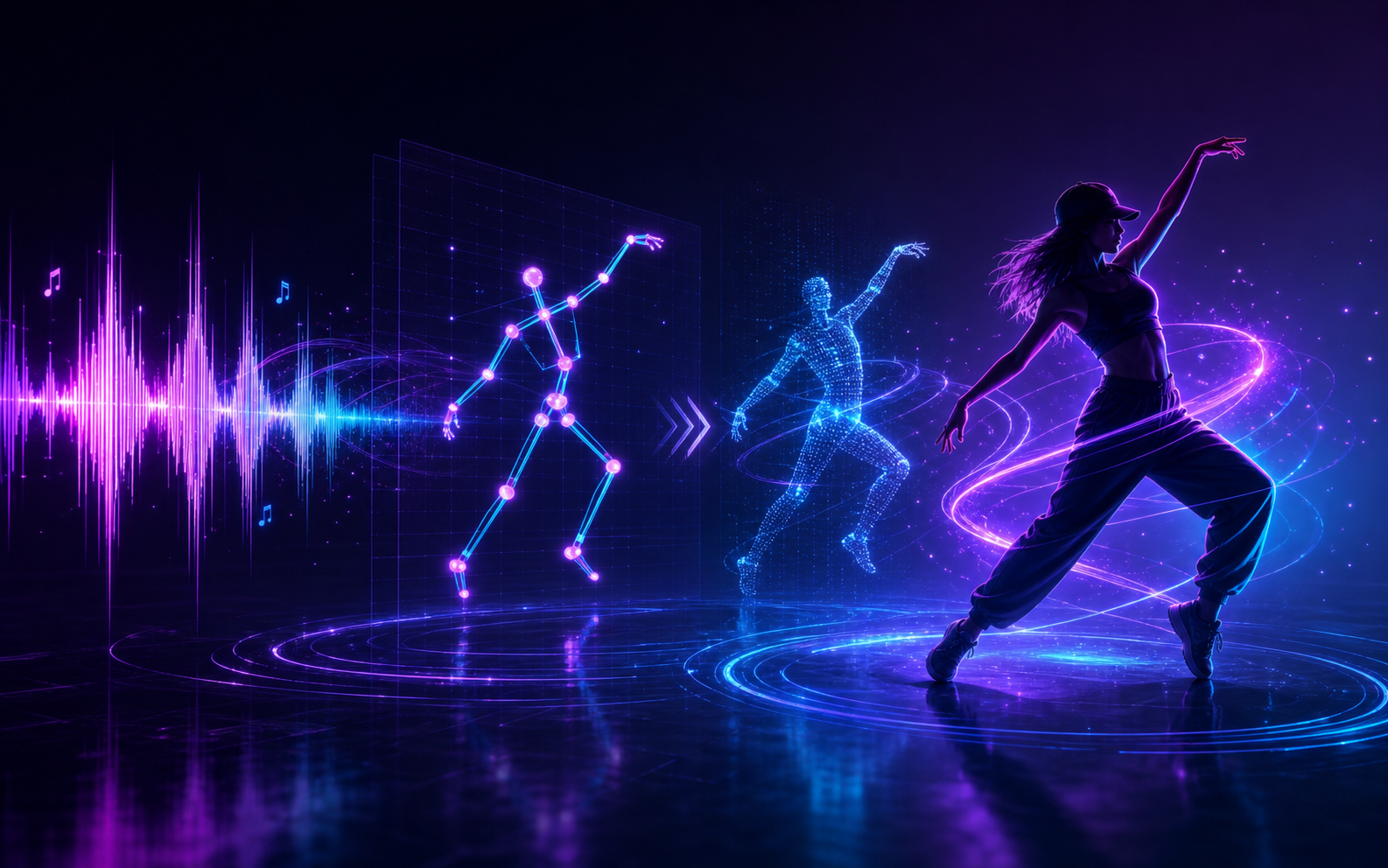 Musik zu 3D-Tanzbewegung